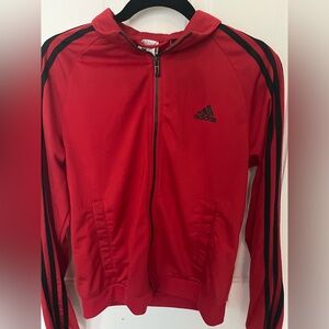 Adidas Vibrant Red Zip-Up Jacket
